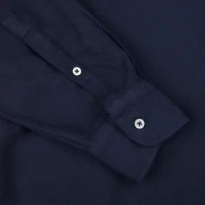 Massimo Alba Shirts | Navy Blue Cotton Viscose Genova Shirt