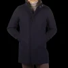 Herno Coats & Jackets | Navy Blue Diagonal Wool Technical Coat