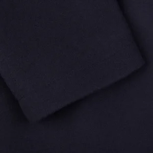 Herno Coats & Jackets | Navy Blue Diagonal Wool Technical Coat