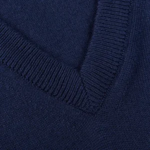 Morgano Knitwear | Navy Blue Extra Fine Cotton Slipover