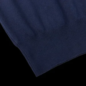 Morgano Knitwear | Navy Blue Extra Fine Cotton Slipover