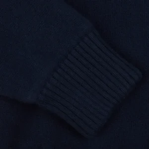 Gran Sasso Knitwear | Navy Blue Faux Fur Lined Cashmere Blouson