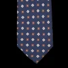 Amanda Christensen Ties | Navy Blue Geometrical Printed Silk Lined Tie