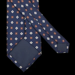 Amanda Christensen Ties | Navy Blue Geometrical Printed Silk Lined Tie