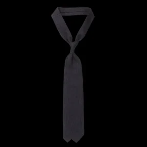 Amanda Christensen Ties | Navy Blue Grenadine Grossa Lined Silk Tie