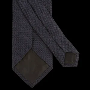 Amanda Christensen Ties | Navy Blue Grenadine Grossa Lined Silk Tie