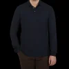 Zanone Shirts | Navy Blue Ice Cotton Ls Polo Shirt