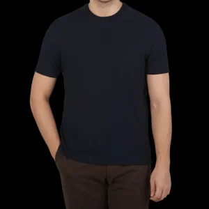 Zanone T-Shirts | Navy Blue Ice Cotton T-Shirt