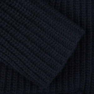 Herno Knitwear | Navy Blue Knitted Wool Nylon Jacket