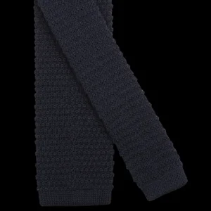 Amanda Christensen Ties | Navy Blue Knitted Wool Tie