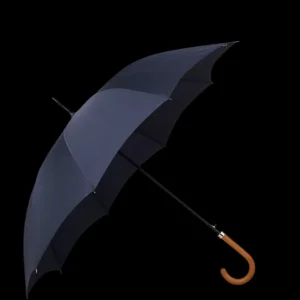 Fox Umbrellas Umbrellas | Navy Blue Maple Handle Automatic Umbrella