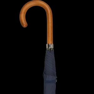 Fox Umbrellas Umbrellas | Navy Blue Maple Handle Automatic Umbrella