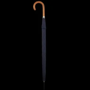 Fox Umbrellas Umbrellas | Navy Blue Maple Handle Automatic Umbrella
