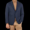 Canali Blazers | Navy Blue Melange Wool Jersey Jacket