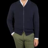 G.R.P Cardigans | Navy Blue Merino Wool Zip Jacket