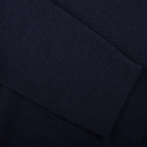 G.R.P Cardigans | Navy Blue Merino Wool Zip Jacket