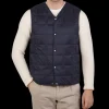 Taion Gilets | Navy Blue Nylon Down Padded Vest