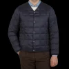 Taion Outerwear | Navy Blue Nylon Down Padded Jacket