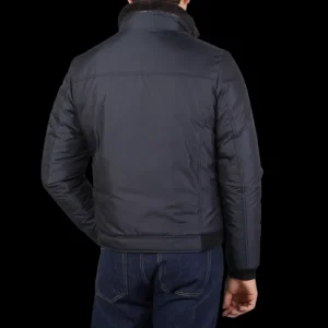 Moorer Outerwear | Navy Blue Nylon Down Padded Blouson