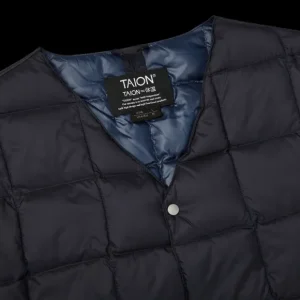 Taion Outerwear | Navy Blue Nylon Down Padded Jacket