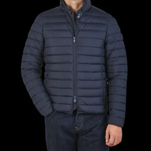 Save The Duck Outerwear | Navy Blue Nylon Technical Down Lewis Jacket