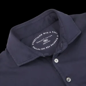 Fedeli Polo Shirts | Navy Blue Organic Cotton Polo Shirt