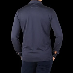 Fedeli Polo Shirts | Navy Blue Organic Cotton Polo Shirt