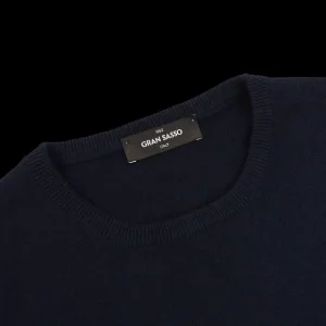 Gran Sasso Sweaters | Navy Blue Pure Cashmere Crew Neck