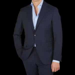 Eduard Dressler Suits | Navy Blue Spider Wool Suit