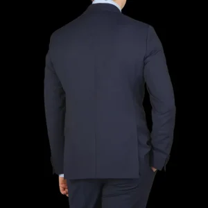 Eduard Dressler Suits | Navy Blue Spider Wool Suit