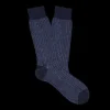 Bresciani Socks | Navy Blue Structured Cashmere Socks