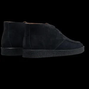 CQP Boots | Navy Blue Suede Leather Plana Boots