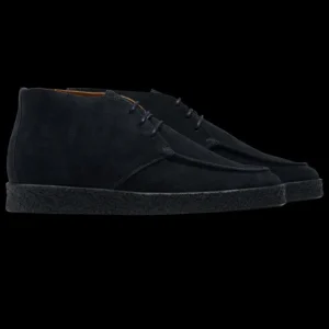 CQP Boots | Navy Blue Suede Leather Plana Boots