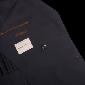 Baltzar Sartorial Suits | Navy Blue Super 100S Wool Db Suit Jacket
