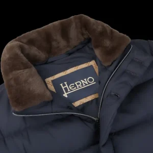 Herno Outerwear | Navy Blue Technical Nylon Polar Tech Jacket