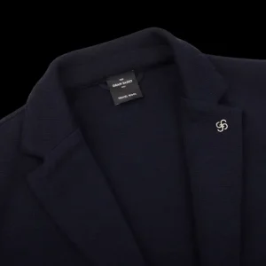 Gran Sasso Knitwear | Navy Blue Travel Wool Knitted Blazer