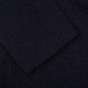 Gran Sasso Outerwear | Navy Blue Travel Wool Knitted Blazer