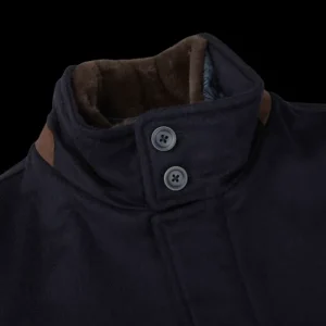 Herno Outerwear | Navy Blue Water Repellent Cashmere Car Coat