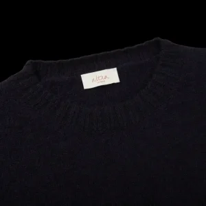 Altea Sweaters | Navy Blue Wool Alpaca Crewneck Sweater