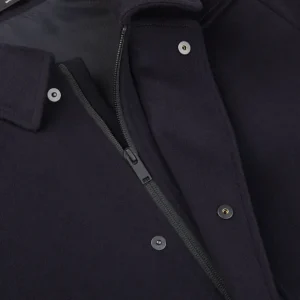 De Petrillo Outerwear | Navy Blue Wool Cashmere Caban Jacket