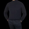 Altea Knitwear | Navy Blue Wool Cashmere Rollneck