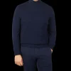 Filippo de Laurentiis Knitwear | Navy Blue Wool Cashmere Rollneck