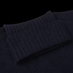 Altea Knitwear | Navy Blue Wool Cashmere Rollneck