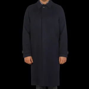 Studio 73 Outerwear | Navy Blue Wool Cashmere Raglan Coat