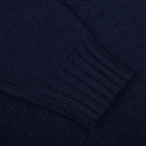 Filippo de Laurentiis Knitwear | Navy Blue Wool Cashmere Rollneck