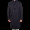 Boglioli Outerwear | Navy Blue Wool Cashmere Twill Coat