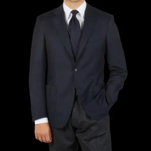 Canali Blazers | Navy Blue Wool Flannel Impeccabile Blazer