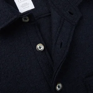 Xacus Outerwear | Navy Blue Wool Jersey Overshirt