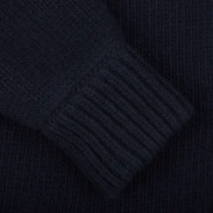 Herno Knitwear | Navy Blue Wool Knitted Blouson