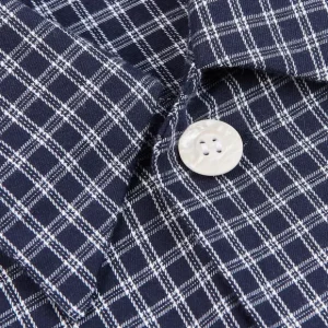 Derek Rose Loungewear | Navy Checked Cotton Classic Fit Pyjamas